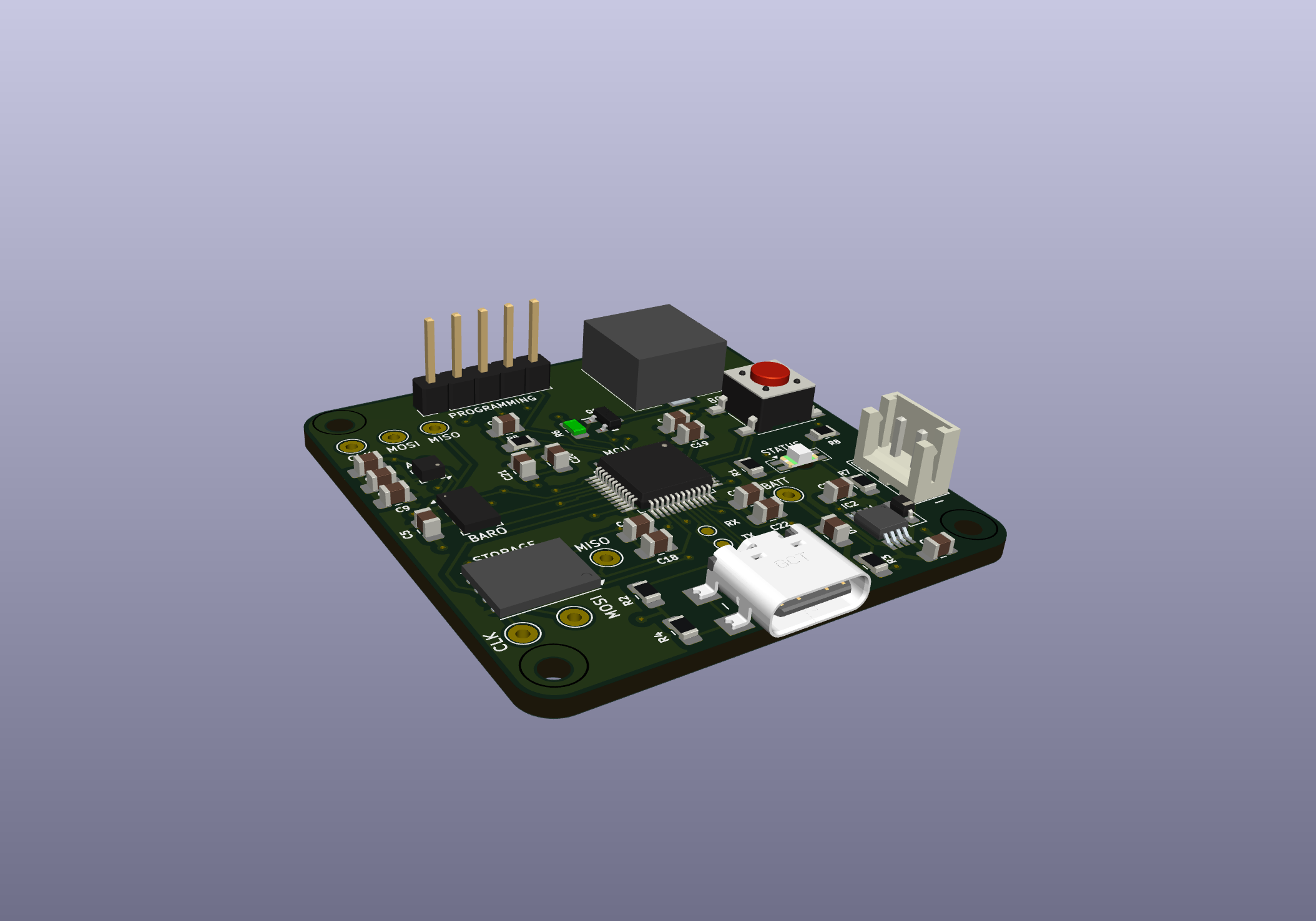 A 3d render of the Margo flight computer